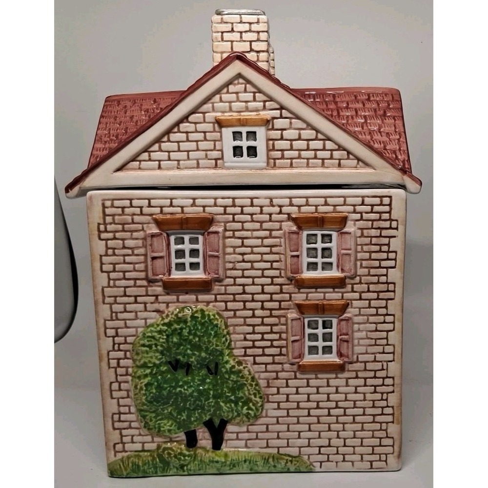 Ceramic House Canister Pink Roof Cottage Style Good Condition "Read" - Picture 3 of 16